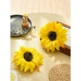 thumbnail image 5 of 2 Pcs of Rustic Big Diameter 7.08inch Artificial Sunflower Curtain Clips Curtain Tiebacks Accessory Curtain Holder Curtain Holdbacks for Home Office Decoration,Bright Yellow, 5 of 15