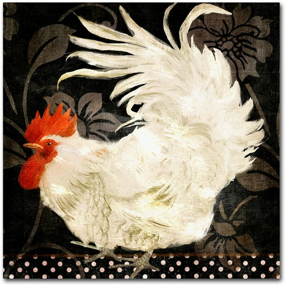 Trademark Fine Art "Rooster Damask I" Canvas Art by Color Bakery