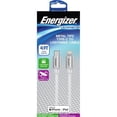 thumbnail image 3 of Energizer(R) 4ft Type-C to Lightning Cable, Metal Tips, White, 3 of 4