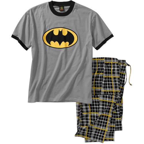 Batman Men's Knit Plaid Character Pajama