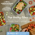 thumbnail image 2 of Bentgo Prep - 20-Piece 1-Compartment Reusable Meal Prep Containers with Lids, PFAS & BPA Free Materials, Durable, Microwave, Freezer, & Dishwasher Safe To Go Food Storage (Gold), 2 of 10