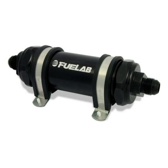 Fuelab 82802-1 828 -8AN In & Outlet 10 Micron Fabric Long In-Line Fuel Filter, Black