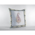 thumbnail image 3 of 16â€ Red White Paisley Indoor Outdoor Throw Pillow, 3 of 5