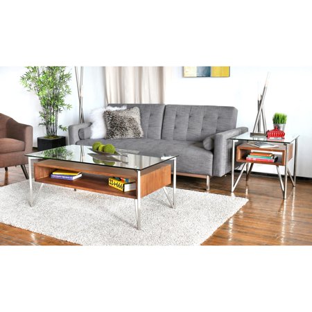 LumiSource - Hover End Table - Walnut