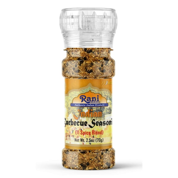 Rani Indian Barbeque Seasoning (11-Spice Blend) 2.5oz (70g) Grinder Bottle ~ All Natural | Salt-Free | Vegan | No Colors | Gluten Friendly | NON-GMO | Kohser | Indian Origin
