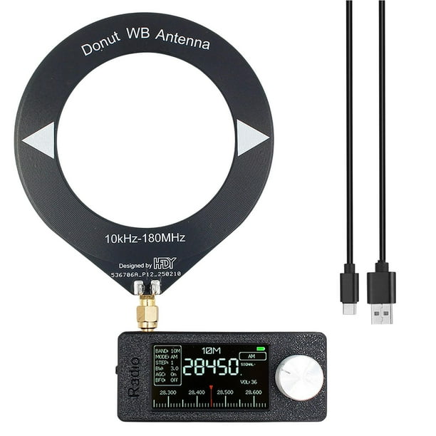 SI4732 Mini Radio Recargable Compacta Portátil Buena Recepción Pantalla de 1.9" con Negro