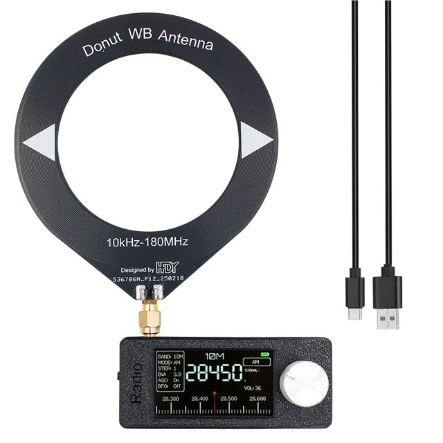Bunblic SI4732 Mini Radio Compact Headphone Jack Broadcasting for Backpacking Hiking Black