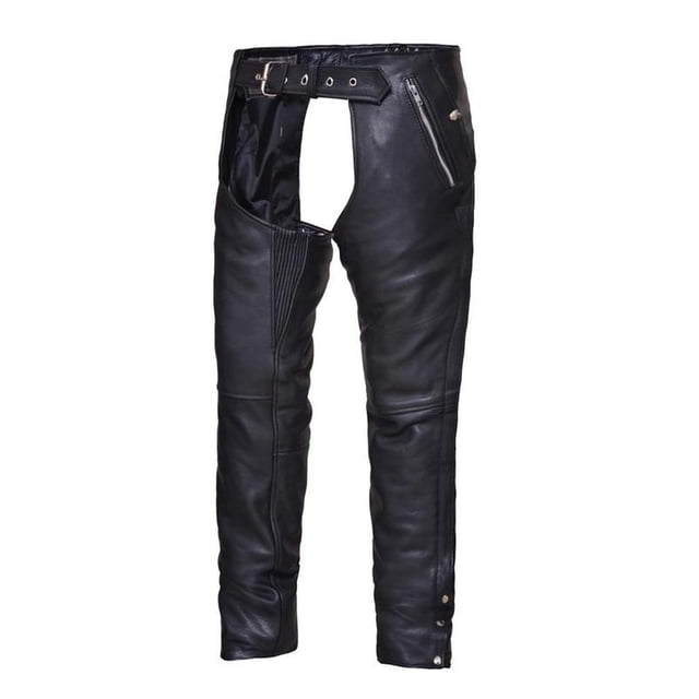 Chaps de Moto Unisexes à 4 Poches avec Doublure à Pression, Noir, Taille - TP