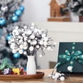 thumbnail image 6 of 12 Pack Artificial Glitter Berry Stems, NOGIS 11.4 inch Christmas Glitter Berries Spray Picks Holly Berry Branches for Christmas Tree Ornaments DIY Crafts Wreath Xmas Holiday Home Decor(White), 6 of 7