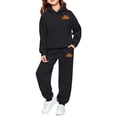 thumbnail image 4 of Zylarhe Kids Print Hoodie Toddler Boys Girls Sweatshirt Outfit Casual Two Piece Set Black 3-4 Years, 4 of 4