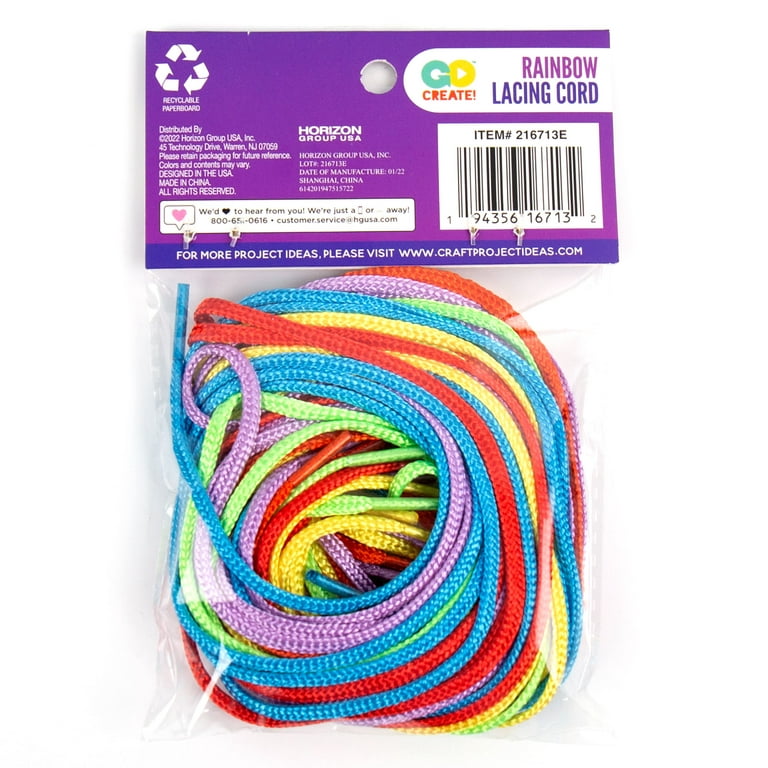 Go Create Rainbow Lacing Cord, 12-Pack 