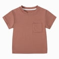 thumbnail image 1 of Gubotare T-Shirts pour Enfants T-Shirts Garçon Tout-Petit Manches Courtes T-Shirts en Coton avec Poche Col Rond Hauts Tee 2T 3T (Rouge Brique,2-3 Ans), 1 of 9