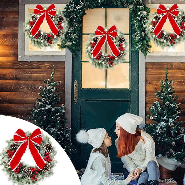Adornos navideños, 1 guirnalda para puerta de entrada, escaleras, decoración navideña, guirnalda para puerta de entrada, decoración de escaleras, adornos y colgantes para todas las estaciones, product