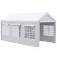 thumbnail image 2 of Outsunny 10’ x 20’ Adjustable Durable White Carport, 2 of 9