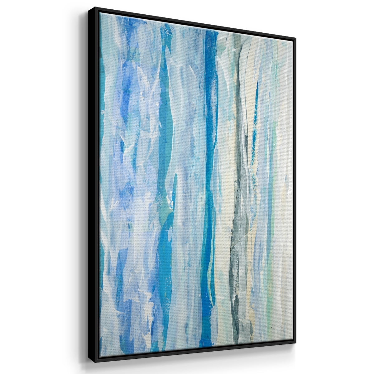 Swimming Ashore Framed Premium Gallery Wrapped Canvas - Ready to Hang - 17 x 25 - Black Floating Frame
