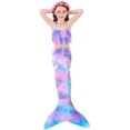 thumbnail image 2 of 5Pcs Girls Swimsuit Mermaid Tails for Swimming Princess Bikini Bathing Suit Set Can Add Monofin 4T 6T 8T 10T 12T High quality, 2 of 5