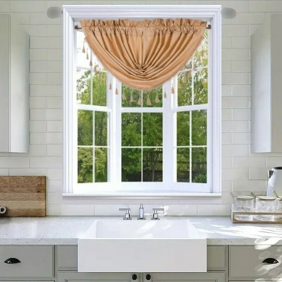 1PC ROD POCKET SOLID LINED FOAM BAKCING BLACKOUT WINDOW CURTAIN PANEL TREATMENT DRAPE SMOOTH TOUCH ( GOLD, RS8 VALANCE 48" X 38" )