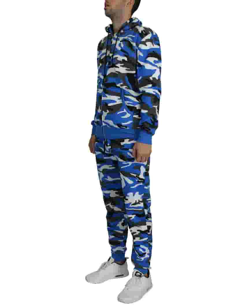 送料無料商品の通販 Hoodie Camo Fleece-Lined Men's & Bottom & Top 2-Piece Jogger Clothing