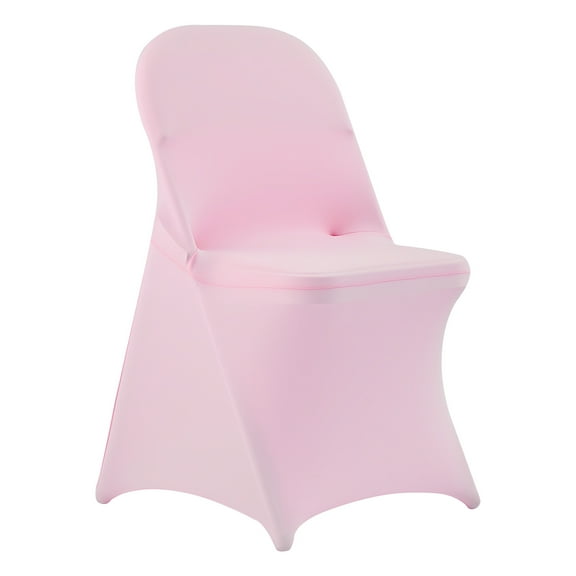 KFFKFF 50 Pcs Pink Chair Covers, Polyester Spandex Stretch Slipcovers for Weddings, Parties, Dining, and Banquets, Flat-Front Design, Fits Chairs Measuring up to 17.72 x 18.11 x 30.31 inches