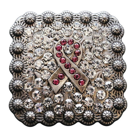 

37HS Set Of 32 Western Screw Back Concho Crystals Breast Cancer Bling Cowgirl