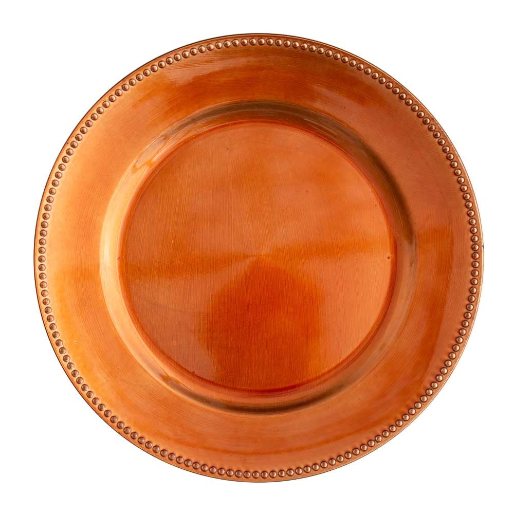 Richland Beaded Charger Plate 13" Brown Set of 48