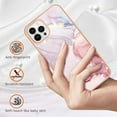 thumbnail image 2 of SaniMore for iPhone 14 Pro 6.1" 2022 Case with Wireless Charging Shockproof TPU Backplane Glitter Marble Fashion Design Anti-drop Anti-fingerprint Skin-feel Cover For iPhone 14 Pro, Rosegold, 2 of 5