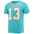 thumbnail image 2 of Men's Mitchell & Ness Miami Dolphins Dan Marino Aqua Retired Player Name & Number T-Shirt, 2 of 3