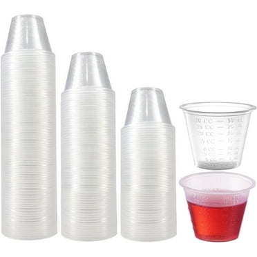 Disposable Bulk Plastic Graduated Measuring Medicine Cups for Pills, Liquid Medication, 1 oz (30ml) Cup for Mixing and Measuring Epoxy, Resin, Paint (500)