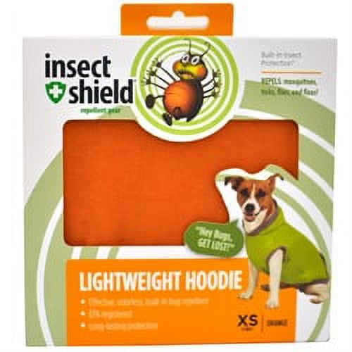 Insect Shield for Pets Lightweight Hoodie, Orange, X-Small