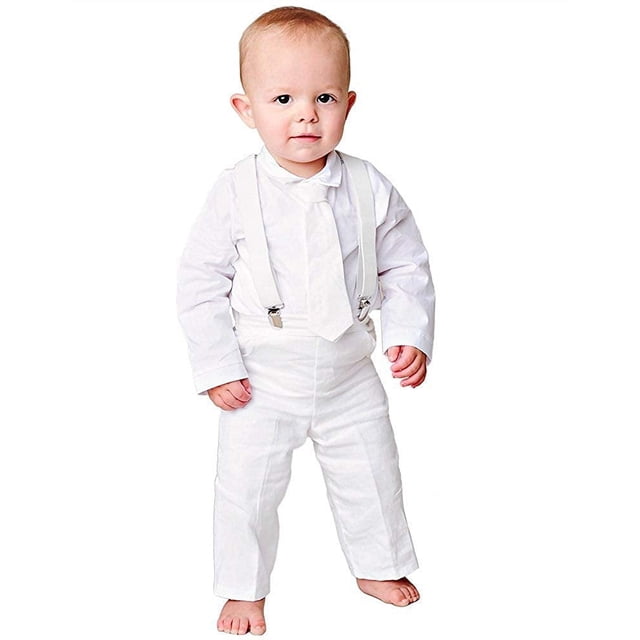 One Small Child Landen Ensemble à Bretelles Bébé 9M Blanc