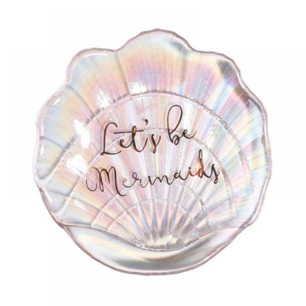 Stibadium Sea Shells Jewelry Dish Iridescent Shells Glass Tray Dinner Plate Trinket Earrings Ring Candy Storage Holder Supplies For Dresser Christmas Wedding Walmart Com Walmart Com