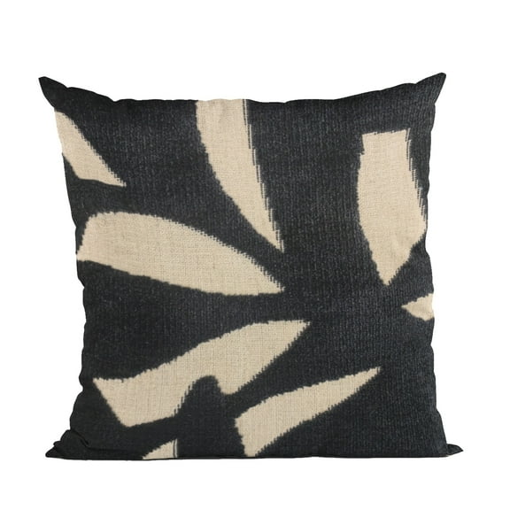 Plutus 20" x 30" Palm Floral Luxury Throw Pillow in Black
