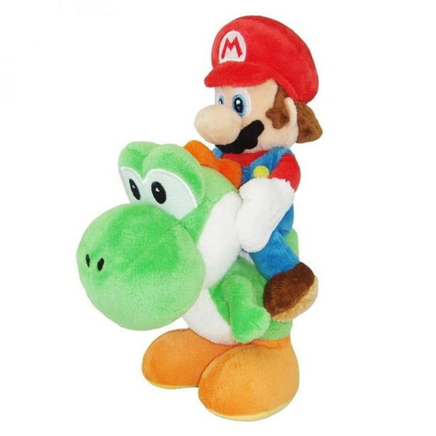 Super Mario Bros 807184 8 in. Super Mario Bros Riding Yoshi Plush Toy - Walmart.com - Walmart.com
