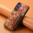 thumbnail image 6 of Retro flower figure PU leather phone case for Samsung S25 ultra S24 plus S23 fe A16 A55 A35 A25 A15 A54 A53 A52 A34 A52 A14 A32 A33 A13 card bag kickstand cover, 6 of 8