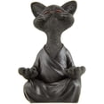 thumbnail image 1 of Estatuilla caprichosa del gato de Buda, coleccionable de yoga de meditación, regalos para los amantes de los gatos - negro Kuyhfg Sin marca, 1 of 5