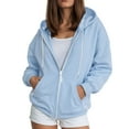 thumbnail image 2 of UAYOTSE Womens Zip Up Hoodies Casual Long Sleeve Oversized Sweatshirts Y2K Fall Fashion Jackets with Pockets(G306-Light Blue,S), 2 of 9