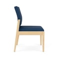 thumbnail image 4 of Pemberly Row Waiting Reception Armless Guest Chair Wood Frame in Blue, 4 of 5