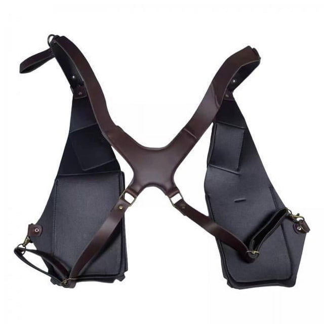Estuche para arnés de hombro,Cuero de PU estilo vintage steampunk para hombres y mujeres,Bolso bandolera con arnés y doble para teléfono,Estuche para disfraz de bolso y monedero