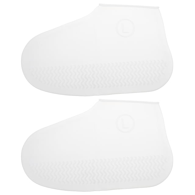 EeaseMX 1 par de protectores de zapatos impermeables de silicona, fundas duraderas para exteriores, talla L, color blanco
