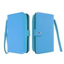 FIEWESEY Zipper Wallet Detachable Magnetic Flip Purse with Wrist Strap and Card Slots Holder Protective Cover for Samsung Galaxy Note 9 (Blue)