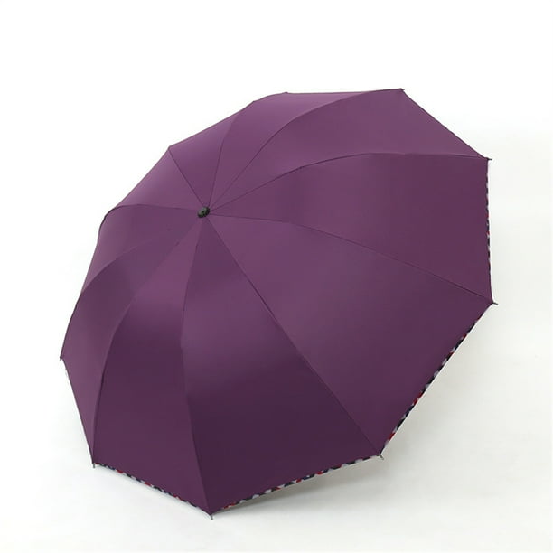 Sombrilla extragrande con protección UV y 10 varillas para una mayor resistencia al viento. Sombrilla plegable y duradera para playa, patio y uso familiar al aire libre. Aestivo | Morado |