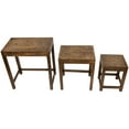 thumbnail image 4 of Northlight Set of 3 Walnut Brown Stackable Mandala Nesting Tables  24", 4 of 5