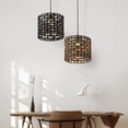 thumbnail image 3 of KUNPENG 9.5" Woven Pendant Light Shade - Vintage Boho Hand-Crafted Paper Rope Lampshade, Decorative Rattan-Style Lamp Cover for Kitchen Island, Dining Room & Nursery Decor(Natural), 3 of 5