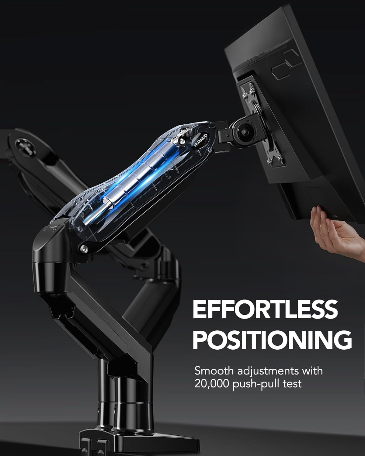 FlowLift Dual Monitor Stand Fully Adjustable Gaming Desk Mount for 13-32 Inch Screens