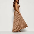 thumbnail image 5 of Womens Satin Maxi Dress, V Neck Sleeveless Dress, High Waisted Slit Gown, Elegant Formal Evening Dress Bridesmaid Cocktail Wedding Guest Party Long Dress Shiny Draped Elegant Fit, 5 of 9