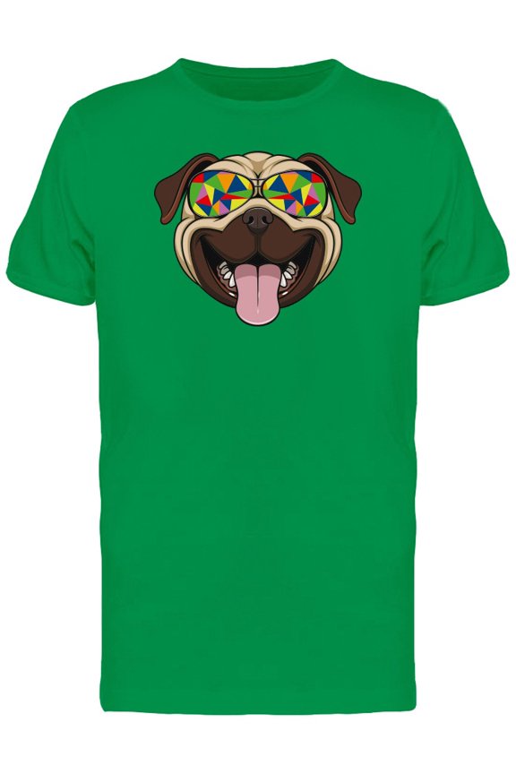 Happy Pug Abstract Glasses Tee Men's -Image by Shutterstock