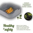 thumbnail image 4 of WOVTE 8in Large Air Fryer Silicone Pot,Square Household Baking Air Fryer Pan Basket,Food Safe Oven Accessories,Replacement of Parchment Paper Liners Basket Pan Tray (Grey,8inch),Gray, 4 of 4