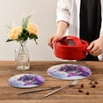 thumbnail image 3 of SKYSONIC 2 pcs Christmas Bauble Snowflake Pot Holders Trivets, Heat Resistant Trivets,Purple Christmasation Cotton Thread Weave Mats for Hot Pads Pans Pot Bowl Teapot, 3 of 7