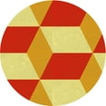 thumbnail image 1 of Ahgly Company Tapis d'Intérieur Lavables en Machine, Ronds, Transitionnels, Jaune Vif, Ronds de 6 Pi, 1 of 7