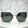 thumbnail image 3 of MIU MIU Sunglasses Gold Wrap Square Metal Logo Italy w/ Box & Case Gray Lens, 3 of 6